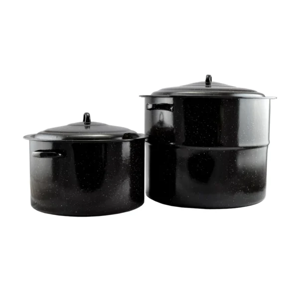 Emajlirana posuda s poklopcem crna 27cm-45cm - Slika 2