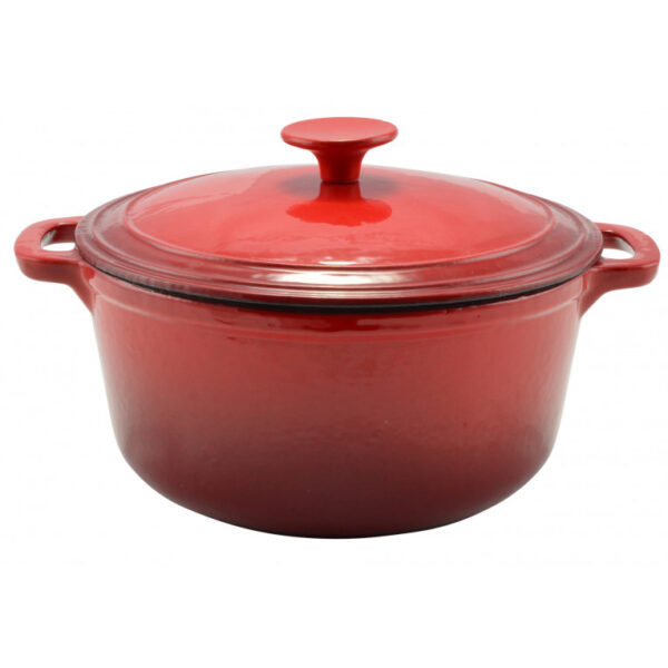 EMAJLIRANA POSUDA OD LIJEVANOG ŽELJEZA fi 24cm - 4L , crvena